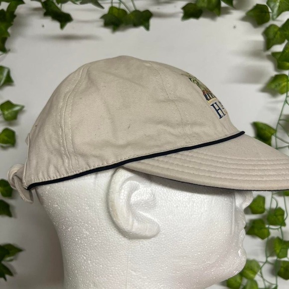 Vintage 90s‎ Hawaii Islands Womens Tie Back Hat Brimmed Soft Beige Cap OSFA USA - Picture 4 of 8